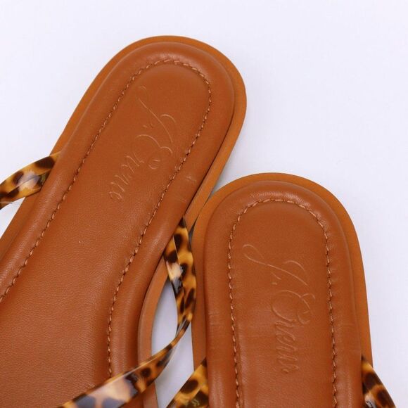 NEW J. Crew Capri Leather Thong Sandals Flip Flops 7 in Leopard - Picture 4 of 10
